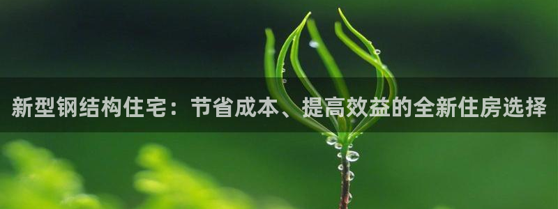 先锋娱乐垫付金额：新型钢结构住宅：节省成本、提高效益的全新住房选择